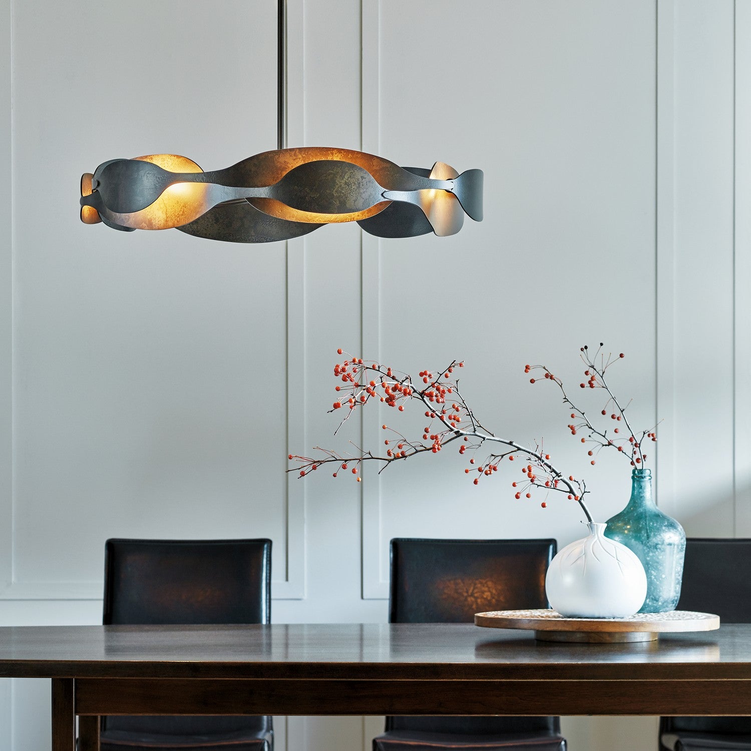 Hubbardton Forge - 132160-SKT-MULT-07 - Six Light Pendant - Waves - Dark Smoke