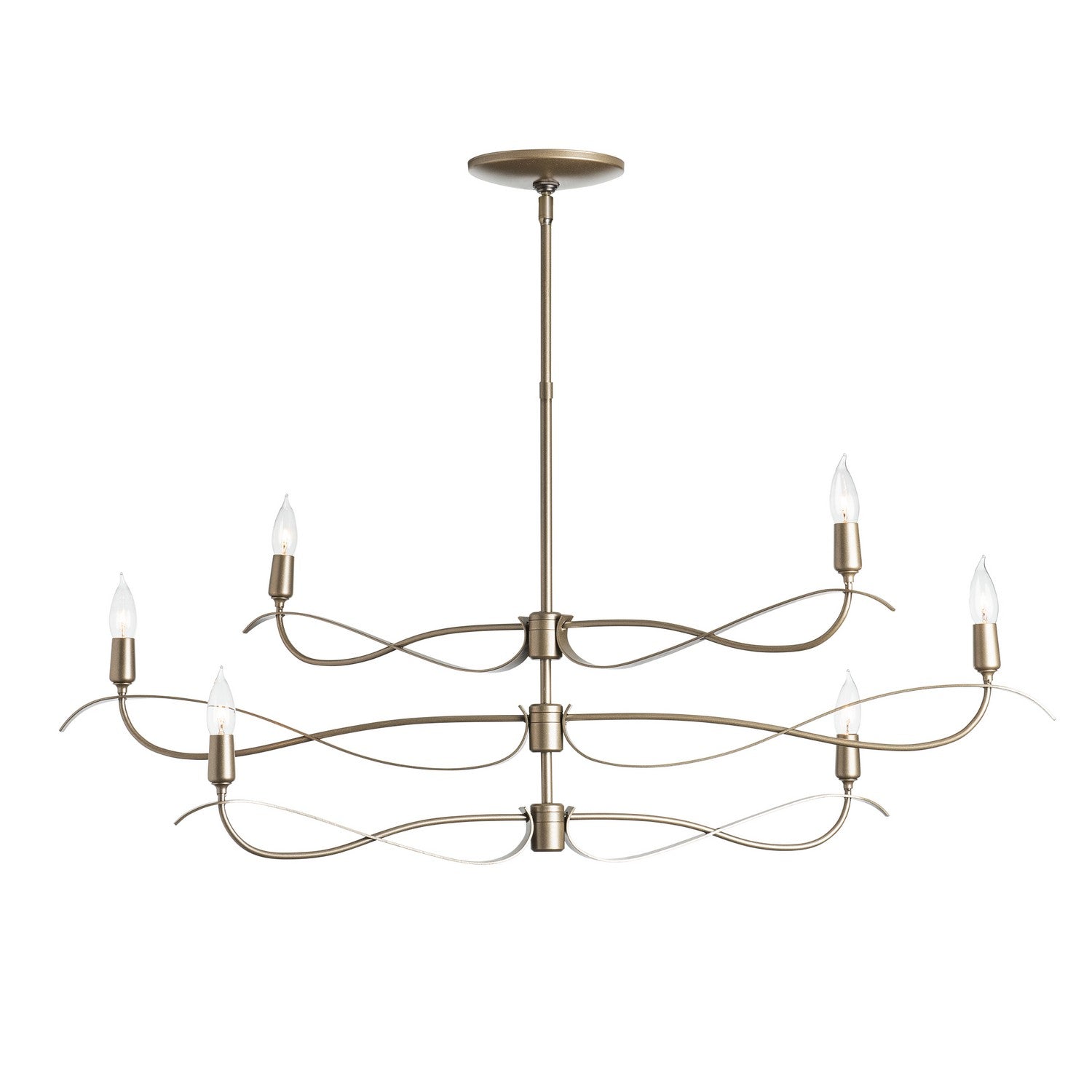 Hubbardton Forge - 136350-SKT-MULT-82 - Willow 6-Light Small Chandelier - Willow - Vintage Platinum