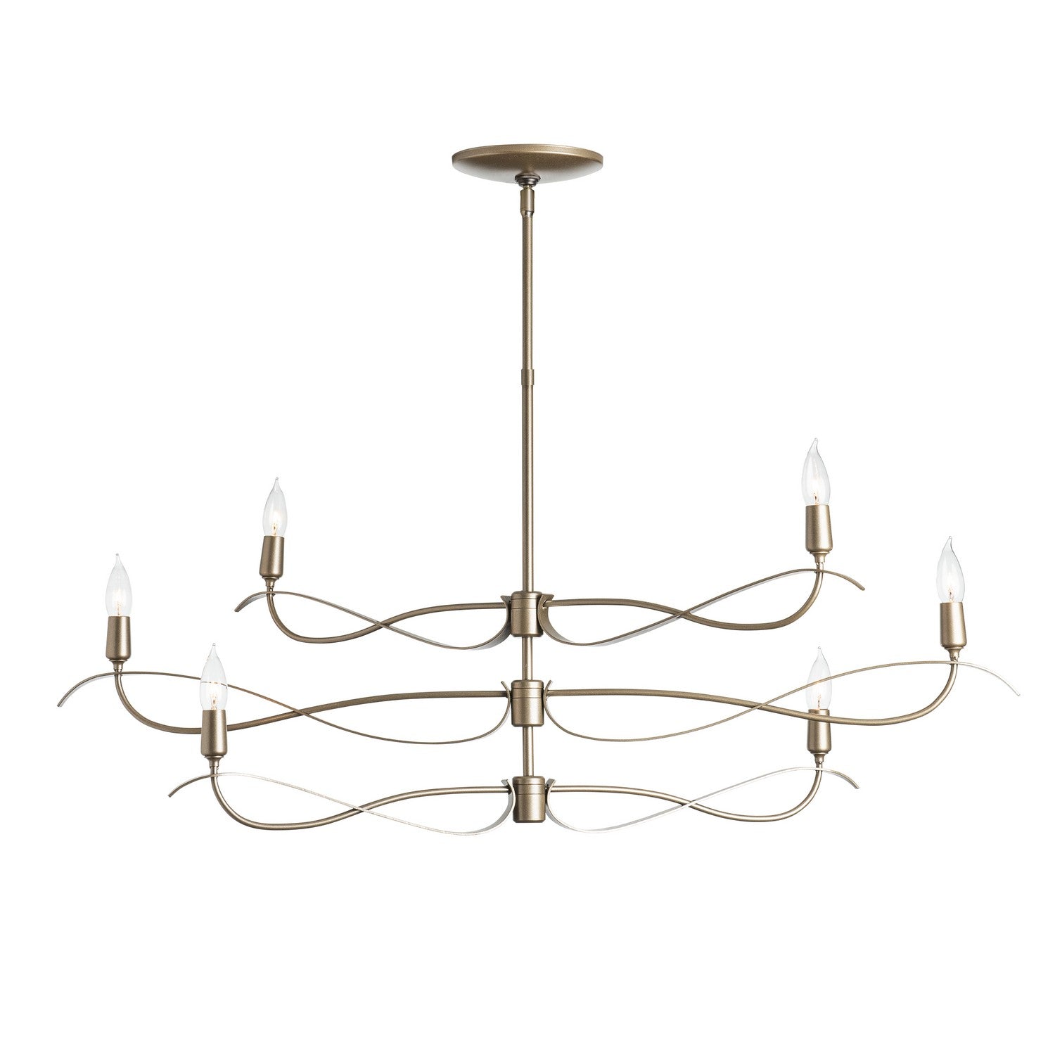 Hubbardton Forge - 136350-SKT-MULT-82 - Six Light Chandelier - Willow - Vintage Platinum