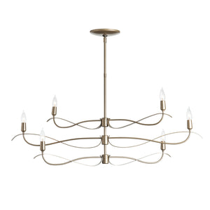 Hubbardton Forge - 136350-SKT-MULT-82 - Six Light Chandelier - Willow - Vintage Platinum