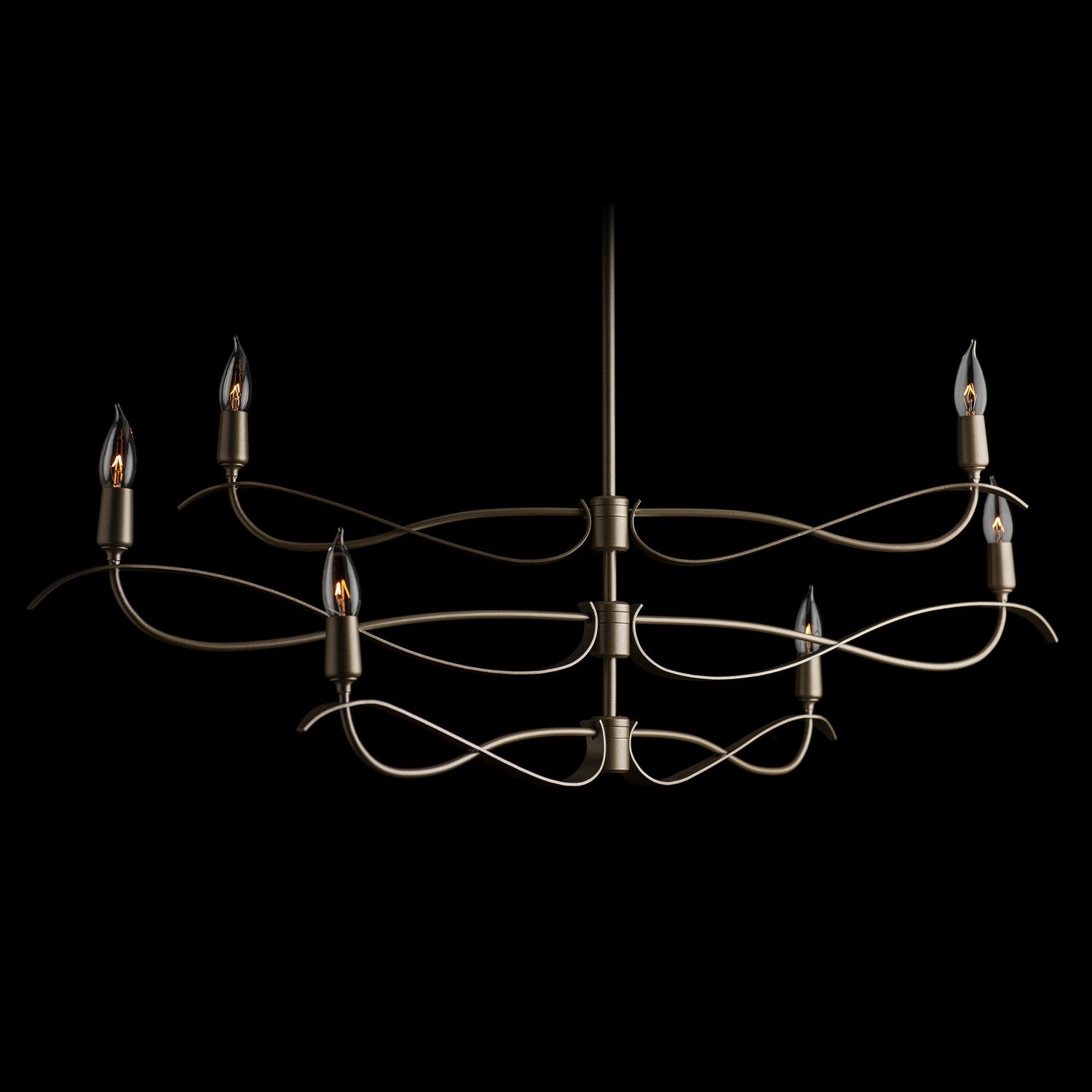 Hubbardton Forge - 136350-SKT-MULT-82 - Willow 6-Light Small Chandelier - Willow - Vintage Platinum
