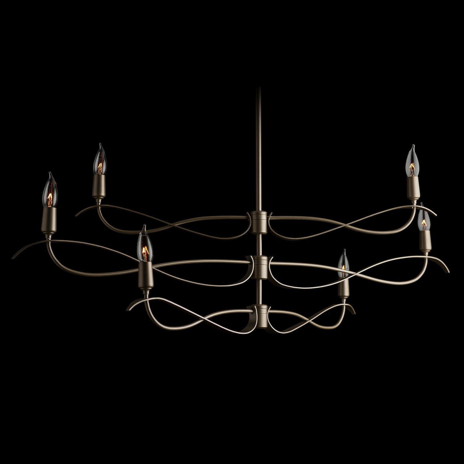 Hubbardton Forge - 136350-SKT-MULT-82 - Six Light Chandelier - Willow - Vintage Platinum