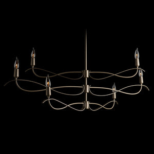 Hubbardton Forge - 136350-SKT-MULT-82 - Six Light Chandelier - Willow - Vintage Platinum