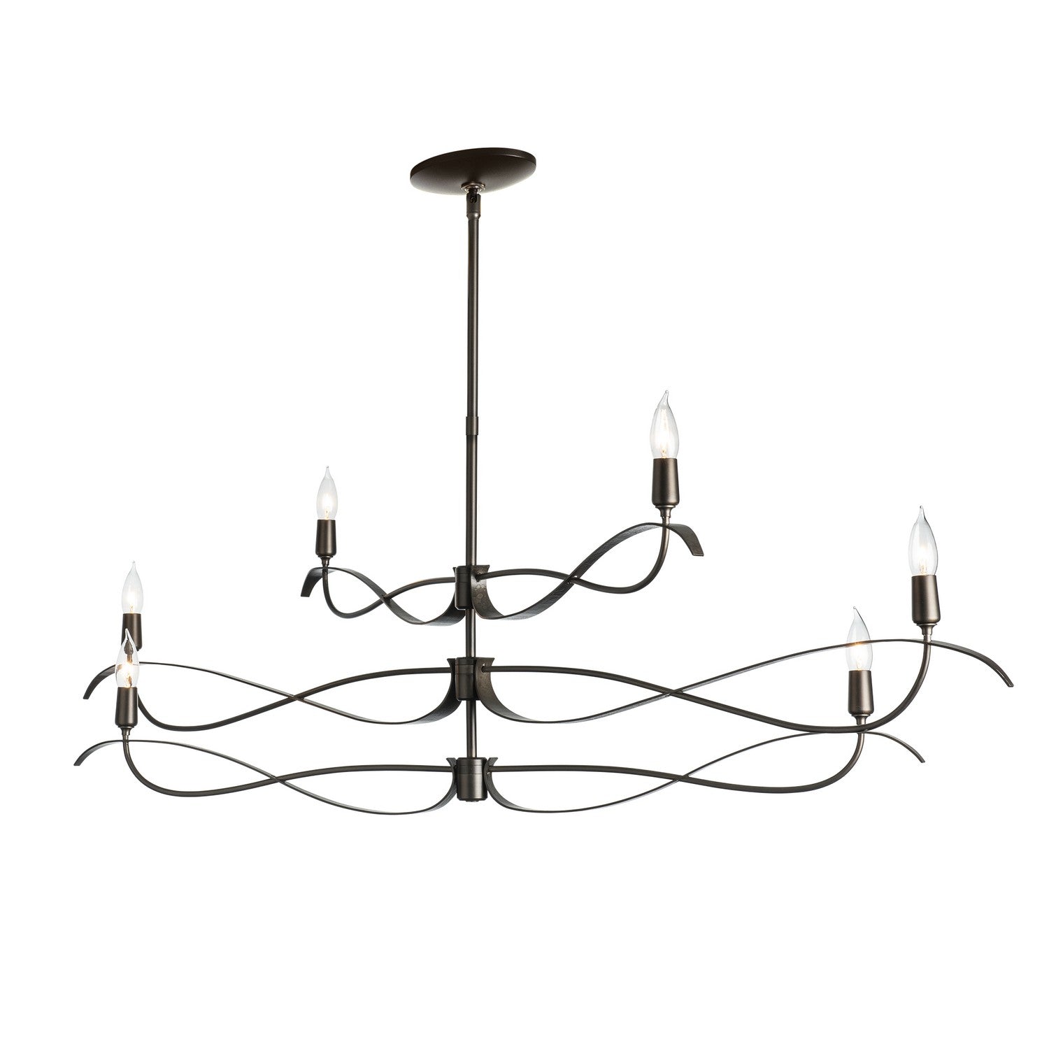 Hubbardton Forge - 136352-SKT-MULT-07 - Six Light Chandelier - Willow - Dark Smoke