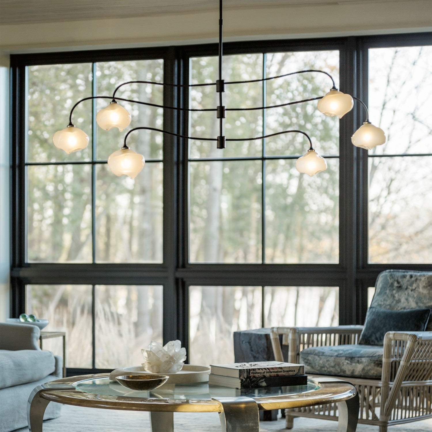 Hubbardton Forge - 136357-SKT-MULT-10-FD0710 - Six Light Pendant - Ume - Black