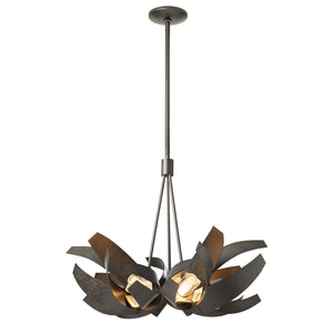 Hubbardton Forge - 136502-SKT-MULT-07-BR-YE0352 - Six Light Pendant - Corona - Dark Smoke