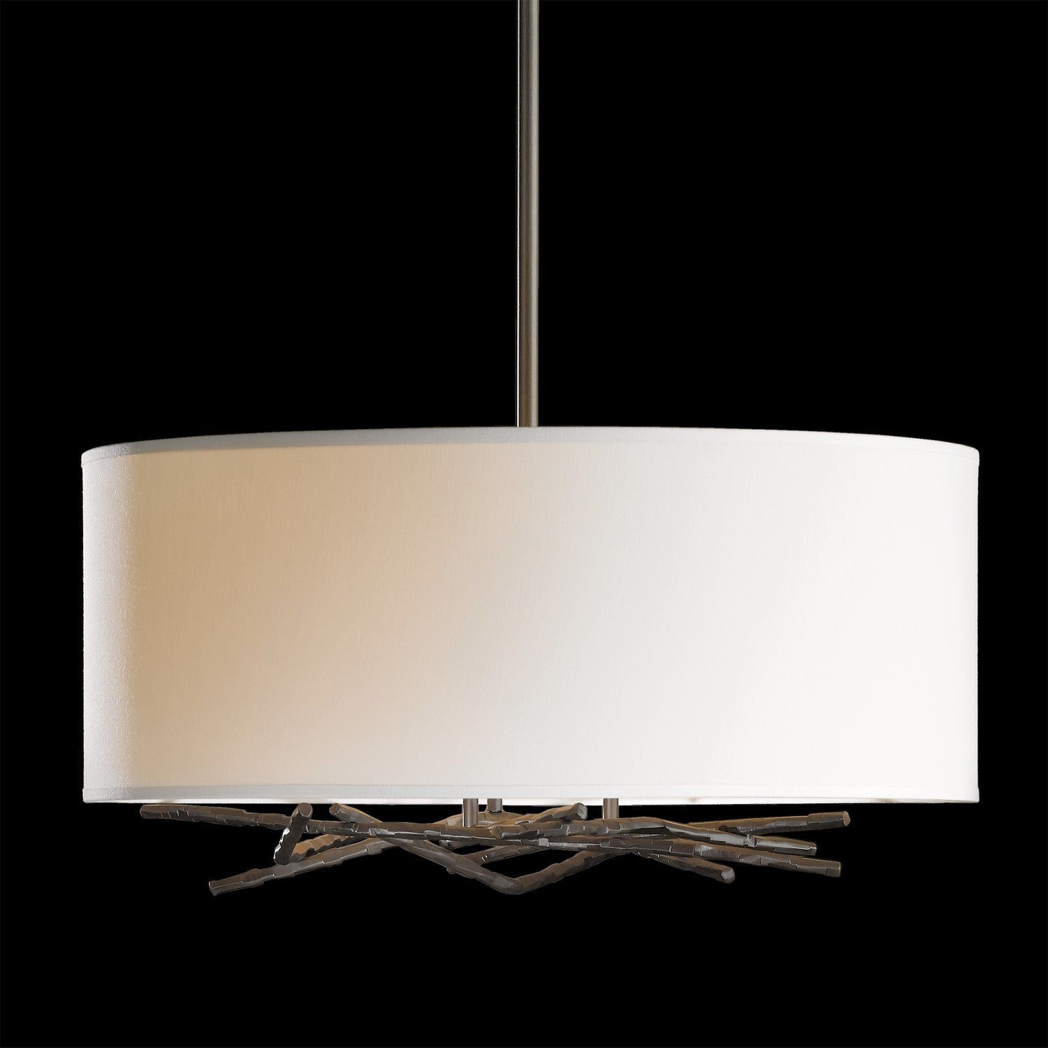 Hubbardton Forge - 137665-SKT-MULT-07-SF2201 - Brindille Drum Shade Pendant - Brindille - Dark Smoke