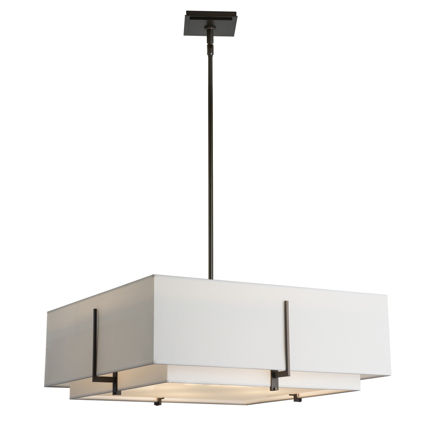 Hubbardton Forge - 139635-SKT-MULT-05-SF2012-SF2401 - Exos Square Large Double Shade Pendant - Exos - Bronze