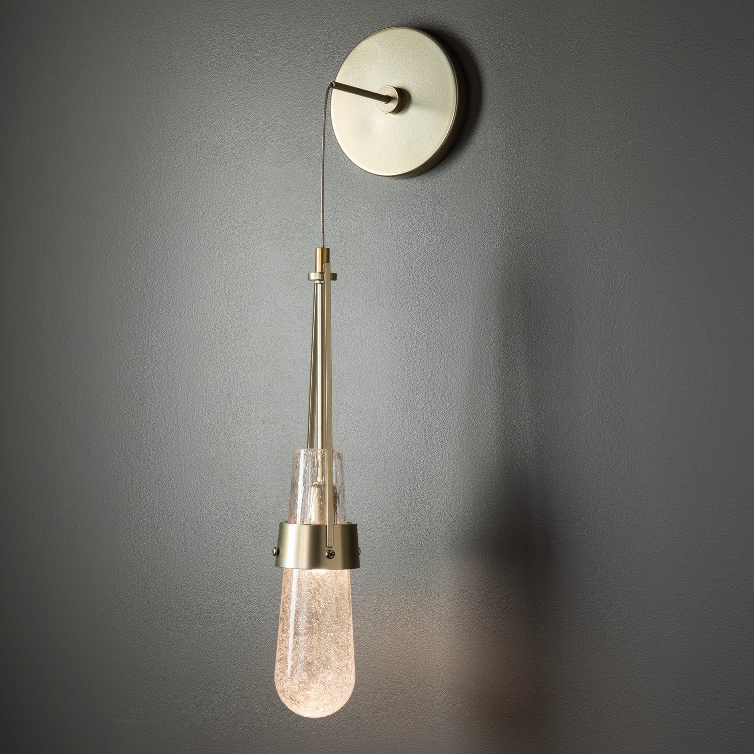 Hubbardton Forge - 201392-SKT-86-YG0434 - Link Blown Glass Low Voltage Sconce - Link - Modern Brass