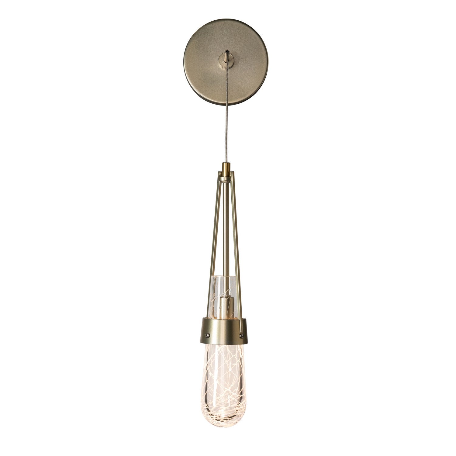 Hubbardton Forge - 201392-SKT-86-YJ0434 - Link Blown Glass Low Voltage Sconce - Link - Modern Brass