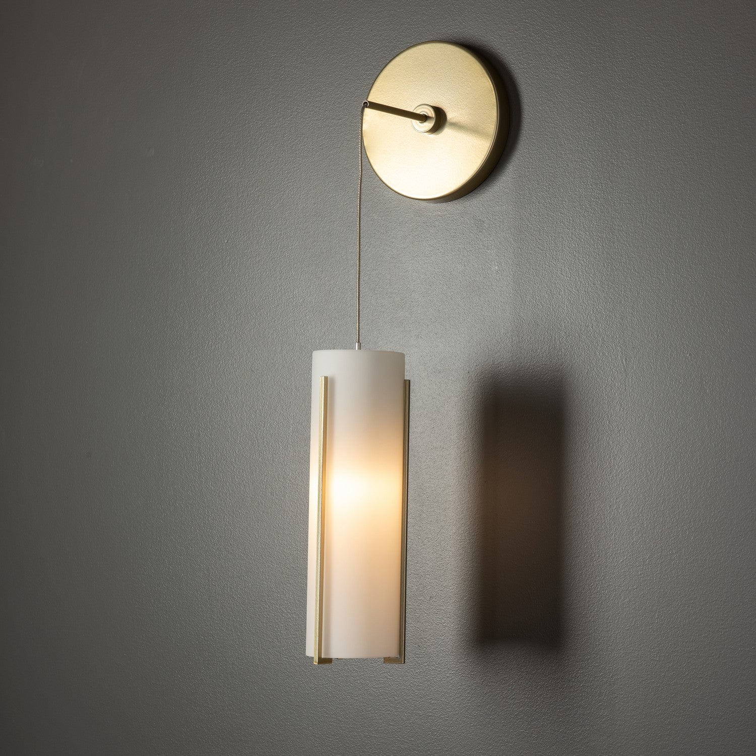 Hubbardton Forge - 201394-SKT-86-GG0065 - Exos Glass Mini Low Voltage Sconce - Exos Glass - Modern Brass