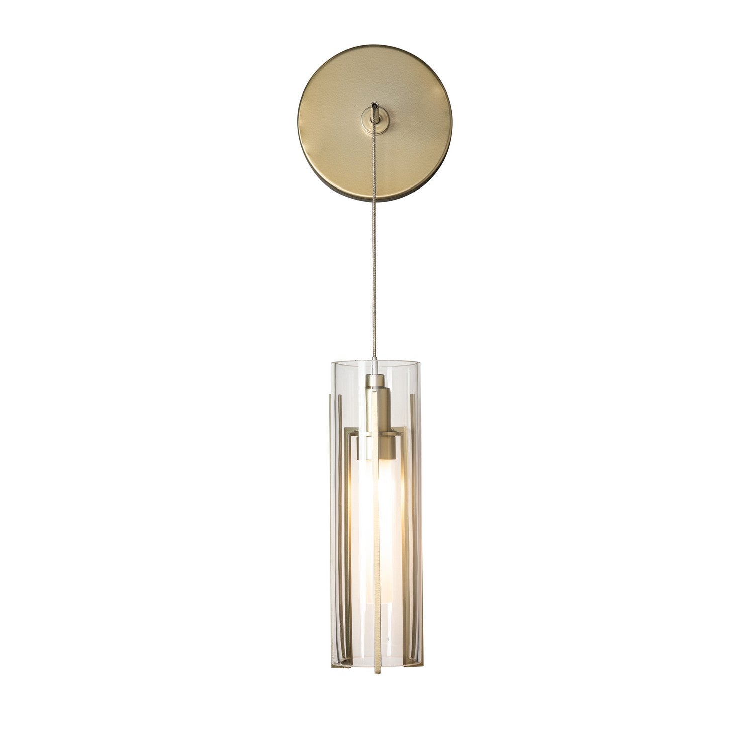 Hubbardton Forge - 201394-SKT-86-ZM0065 - Exos Glass Mini Low Voltage Sconce - Exos Glass - Modern Brass