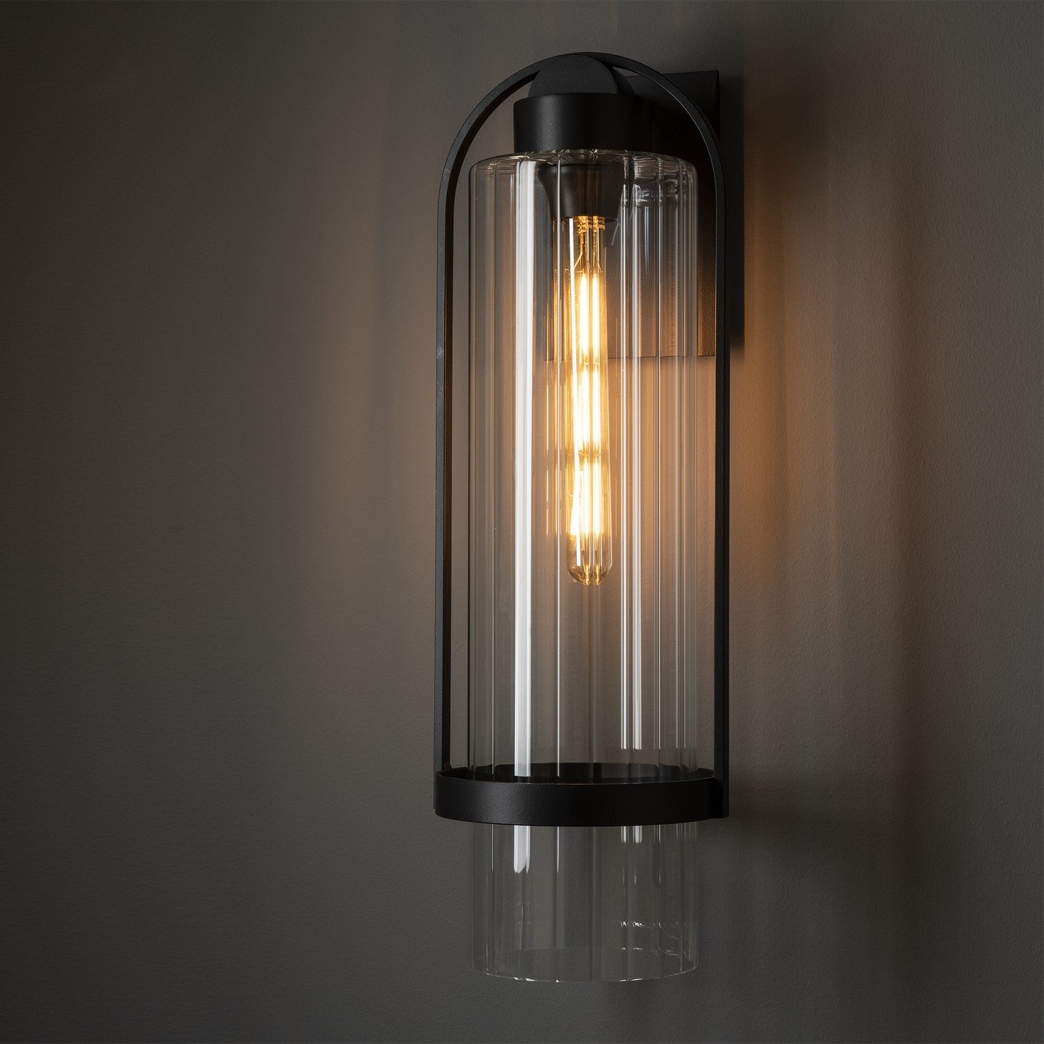 Hubbardton Forge - 302557-SKT-80-ZM0743 - Alcove Large Outdoor Sconce - Alcove - Coastal Black