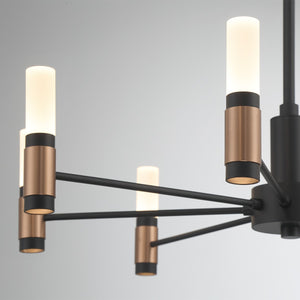 Eurofase - 46352-019 - ALBANY-CHD-8LT-24IN-BRBM-WH - ALBANY - Brass-Black