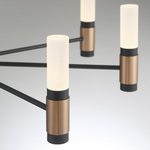 Eurofase - 46352-019 - ALBANY-CHD-8LT-24IN-BRBM-WH - ALBANY - Brass-Black