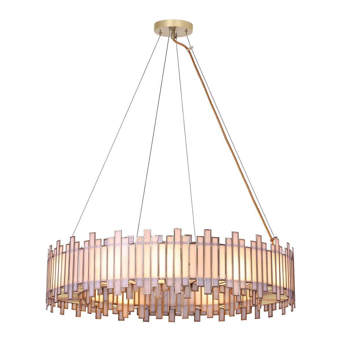 Eurofase - 46468-017 - BELMONT-CHD-8LT-28IN-BR-WH - BELMONT - Brass