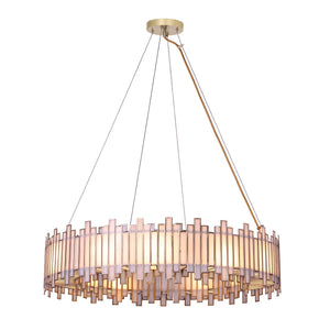 Eurofase - 46468-017 - BELMONT-CHD-8LT-28IN-BR-WH - BELMONT - Brass