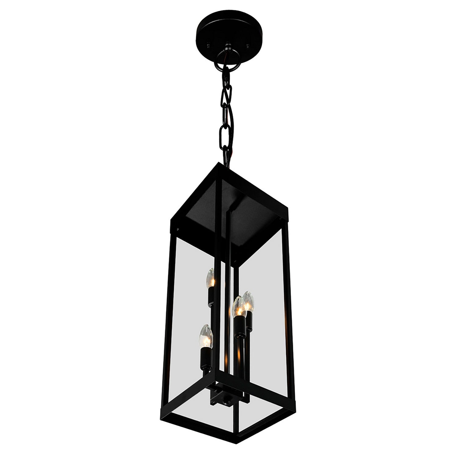 CWI Lighting - 1695P8-4-101 - Four Light Outdoor Hanging Lantern - Windsor - Black