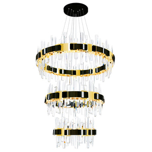 CWI Lighting - 1592P32-3-612 - LED Chandelier - Aya - Pearl Black & Titanium Gold