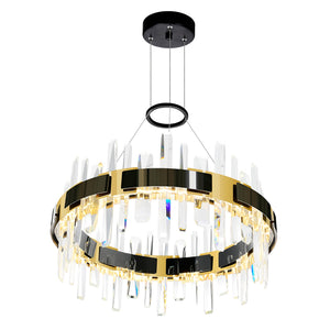 CWI Lighting - 1592P24-612 - LED Chandelier - Aya - Pearl Black & Titanium Gold