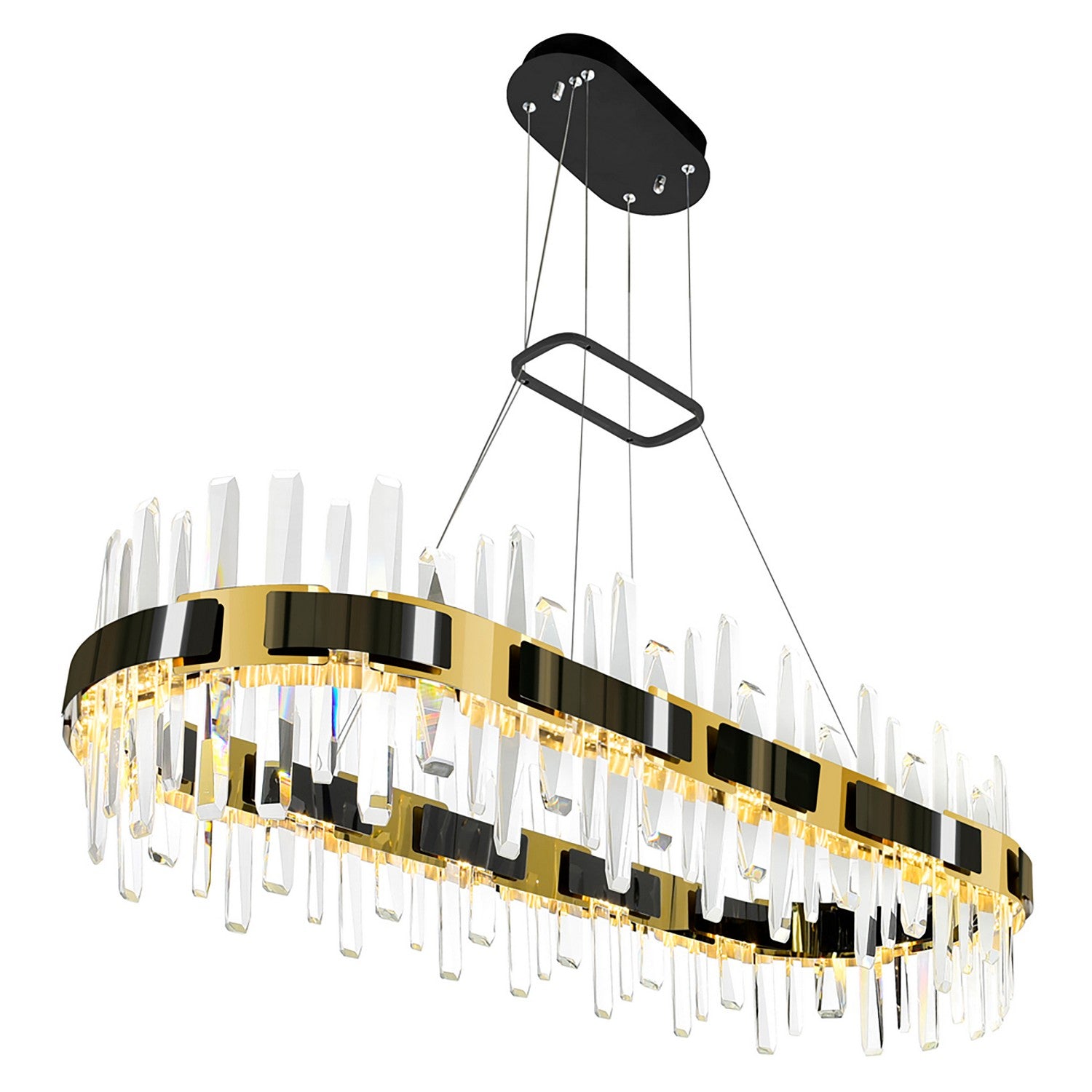 CWI Lighting - 1592P43-612-RC - LED Chandelier - Aya - Pearl Black & Titanium Gold