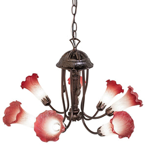 Meyda Tiffany - 251577 - Seven Light Chandelier - Pink/White - Mahogany Bronze