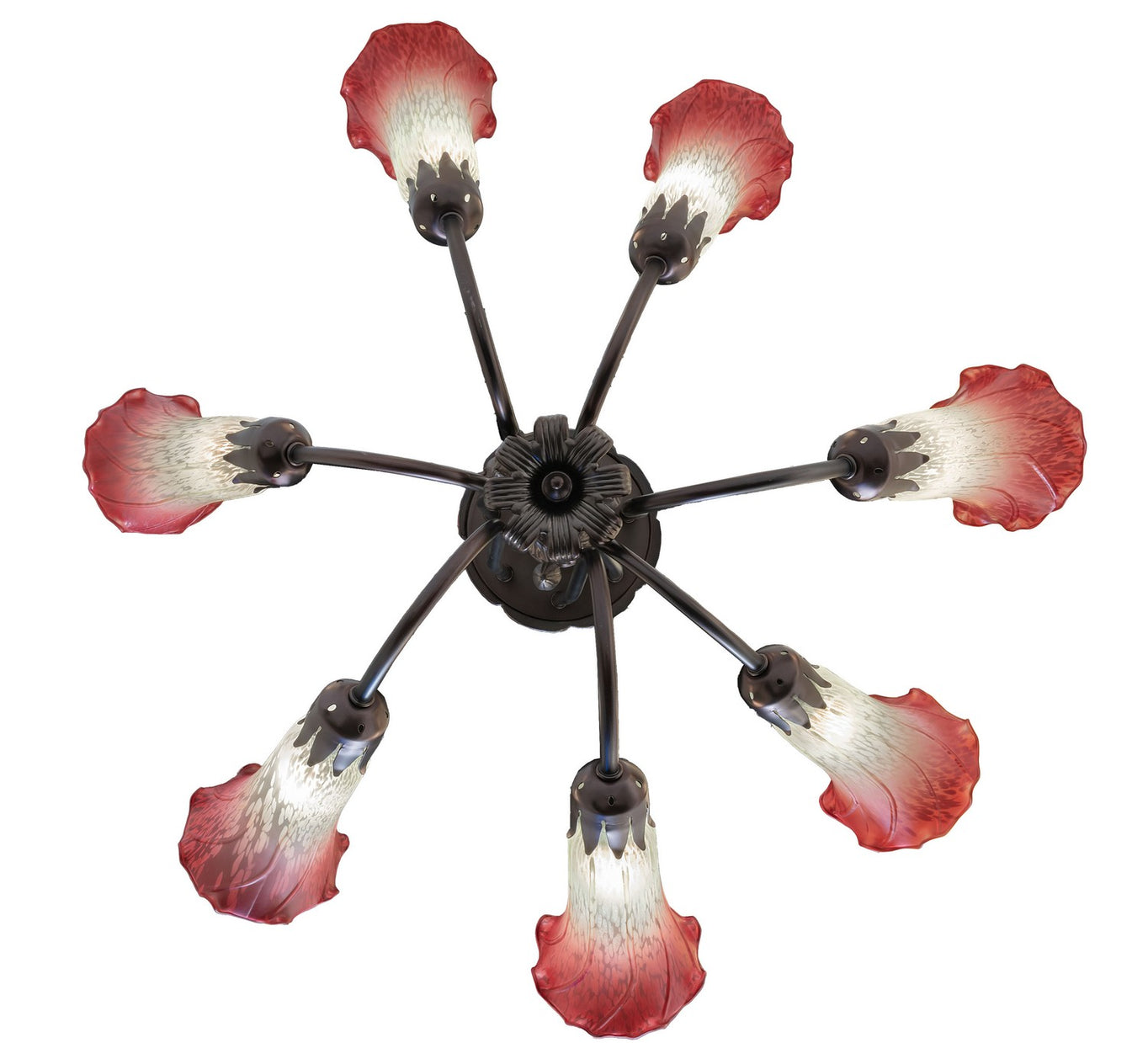 Meyda Tiffany - 251577 - Seven Light Chandelier - Pink/White - Mahogany Bronze