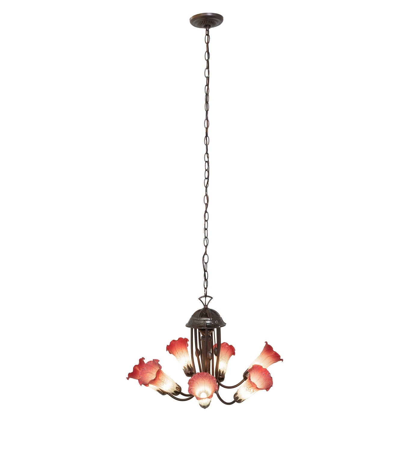 Meyda Tiffany - 251577 - Seven Light Chandelier - Pink/White - Mahogany Bronze