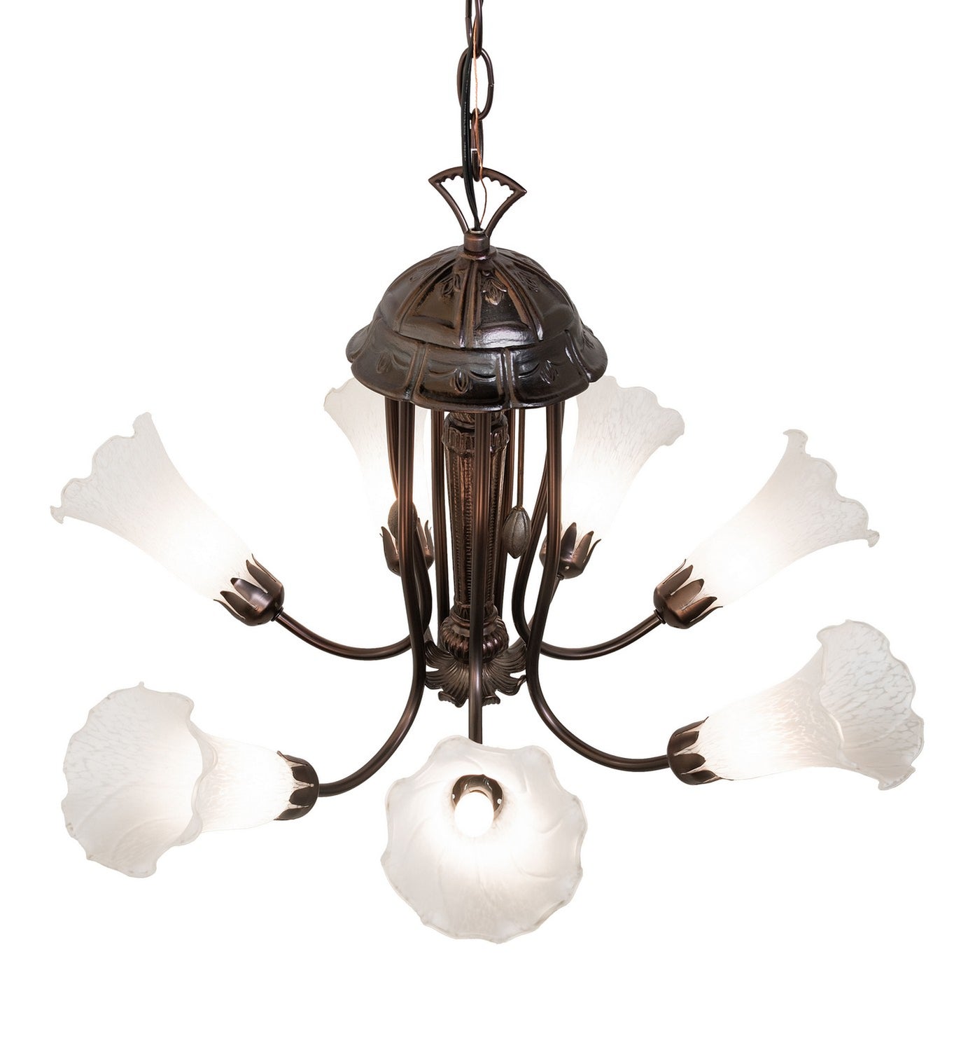 Meyda Tiffany - 251580 - Seven Light Chandelier - White - Mahogany Bronze