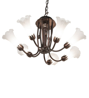 Meyda Tiffany - 251580 - Seven Light Chandelier - White - Mahogany Bronze