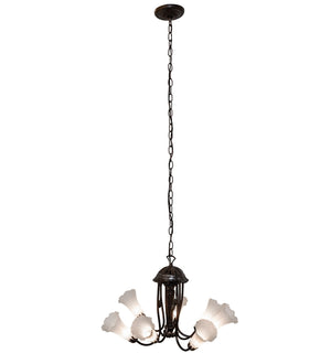 Meyda Tiffany - 251580 - Seven Light Chandelier - White - Mahogany Bronze