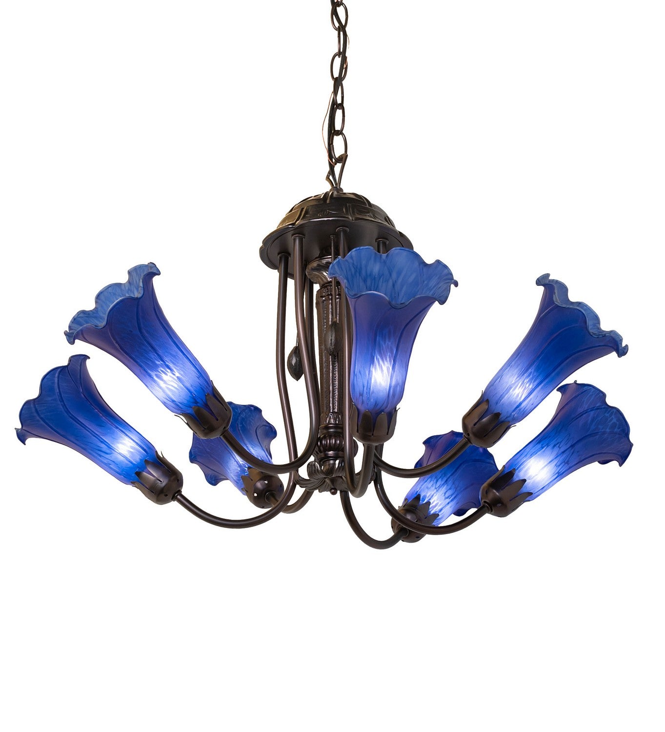 Meyda Tiffany - 251581 - Seven Light Chandelier - Blue - Mahogany Bronze