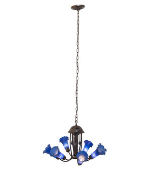 Meyda Tiffany - 251581 - Seven Light Chandelier - Blue - Mahogany Bronze