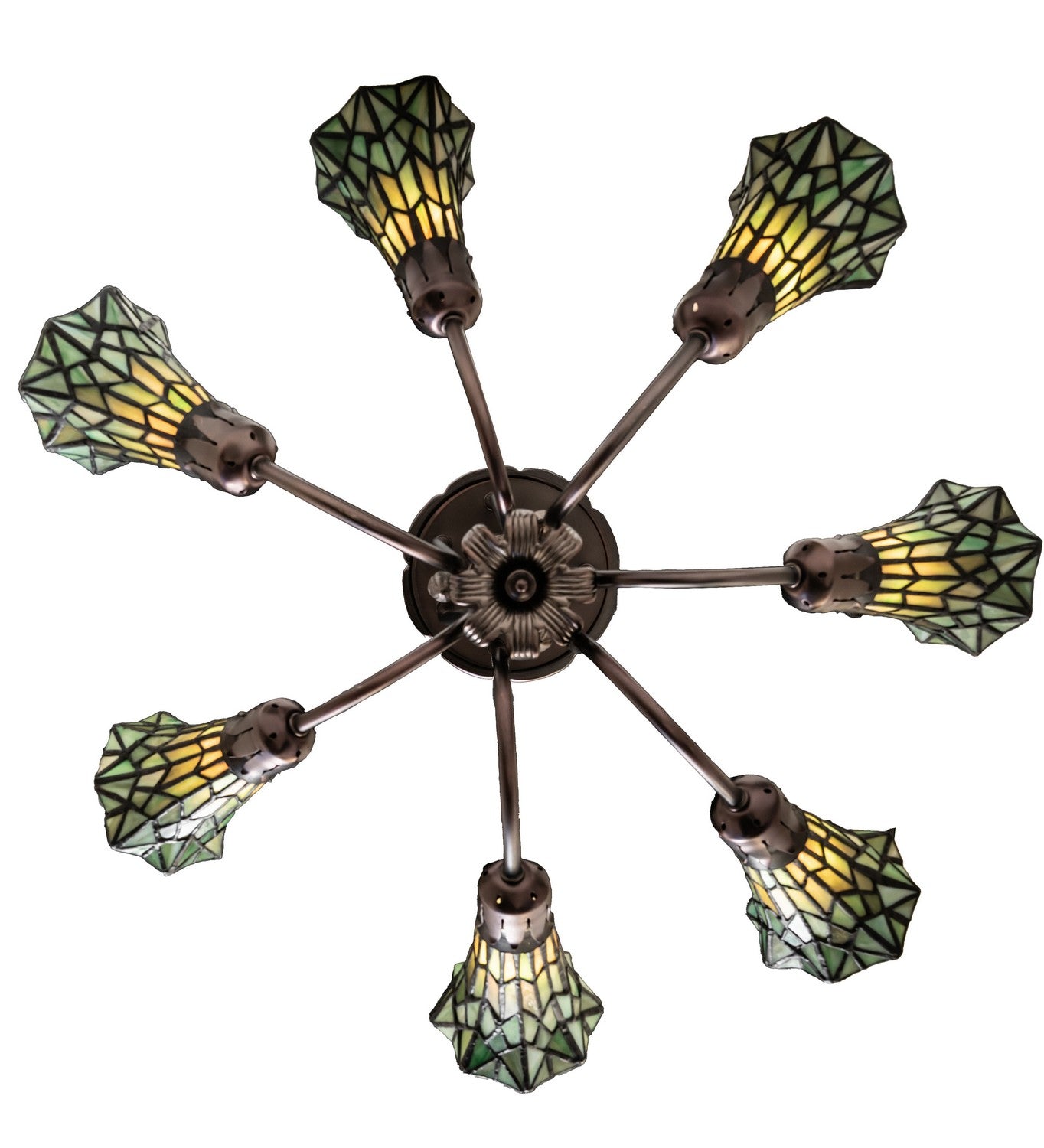 Meyda Tiffany - 251593 - Seven Light Chandelier - Stained Glass Pond Lily - Mahogany Bronze