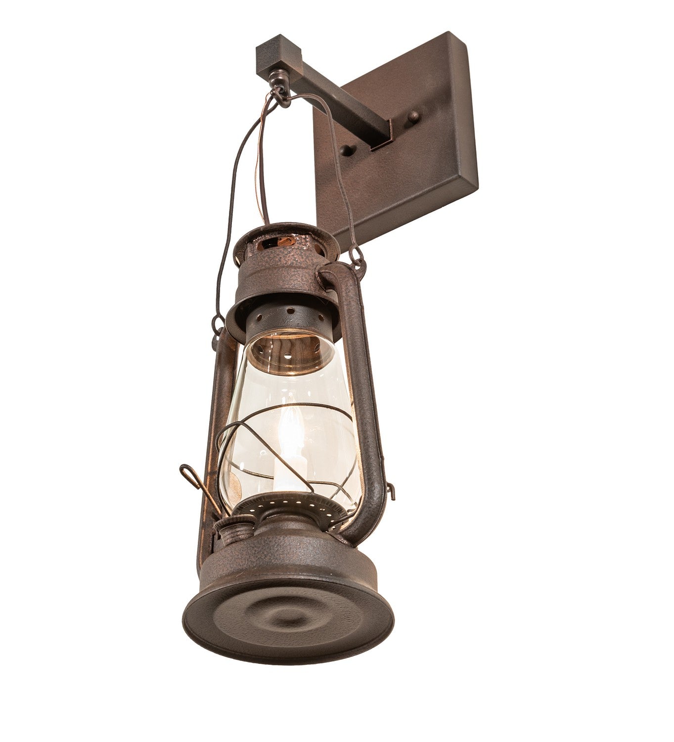 Meyda Tiffany - 257162 - One Light Wall Sconce - Miners Lantern - Distressed Rust