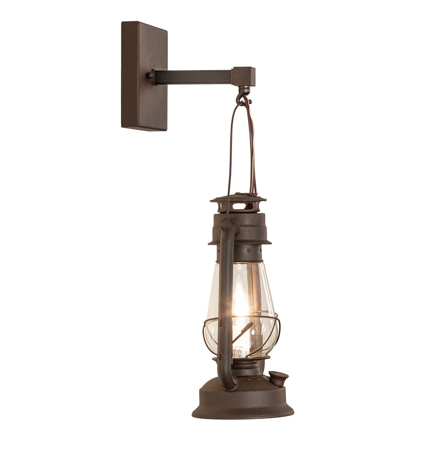 Meyda Tiffany - 257162 - One Light Wall Sconce - Miners Lantern - Distressed Rust