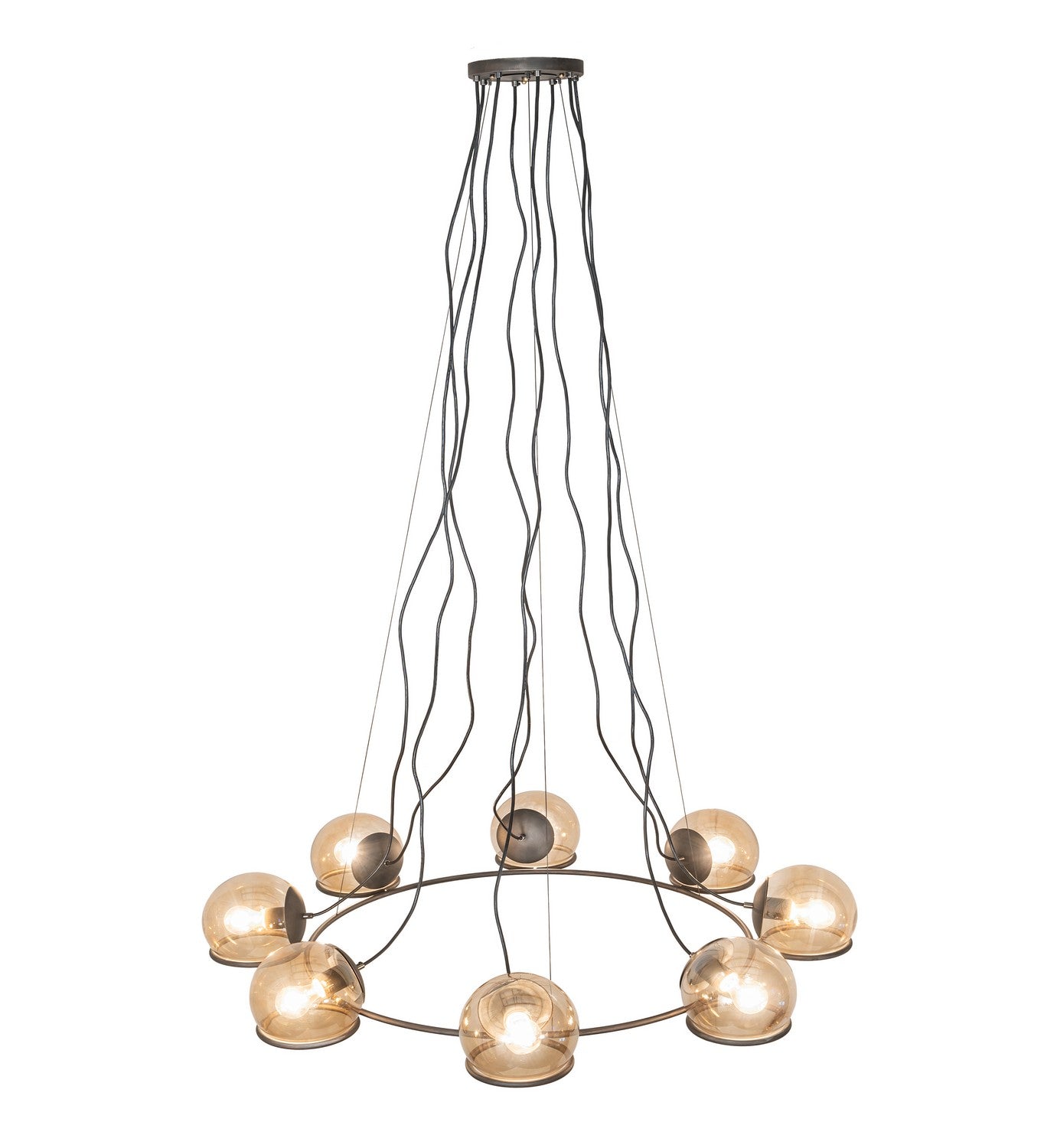 Meyda Tiffany - 259040 - Eight Light Pendant - Tyngsboro - Blackened Steel