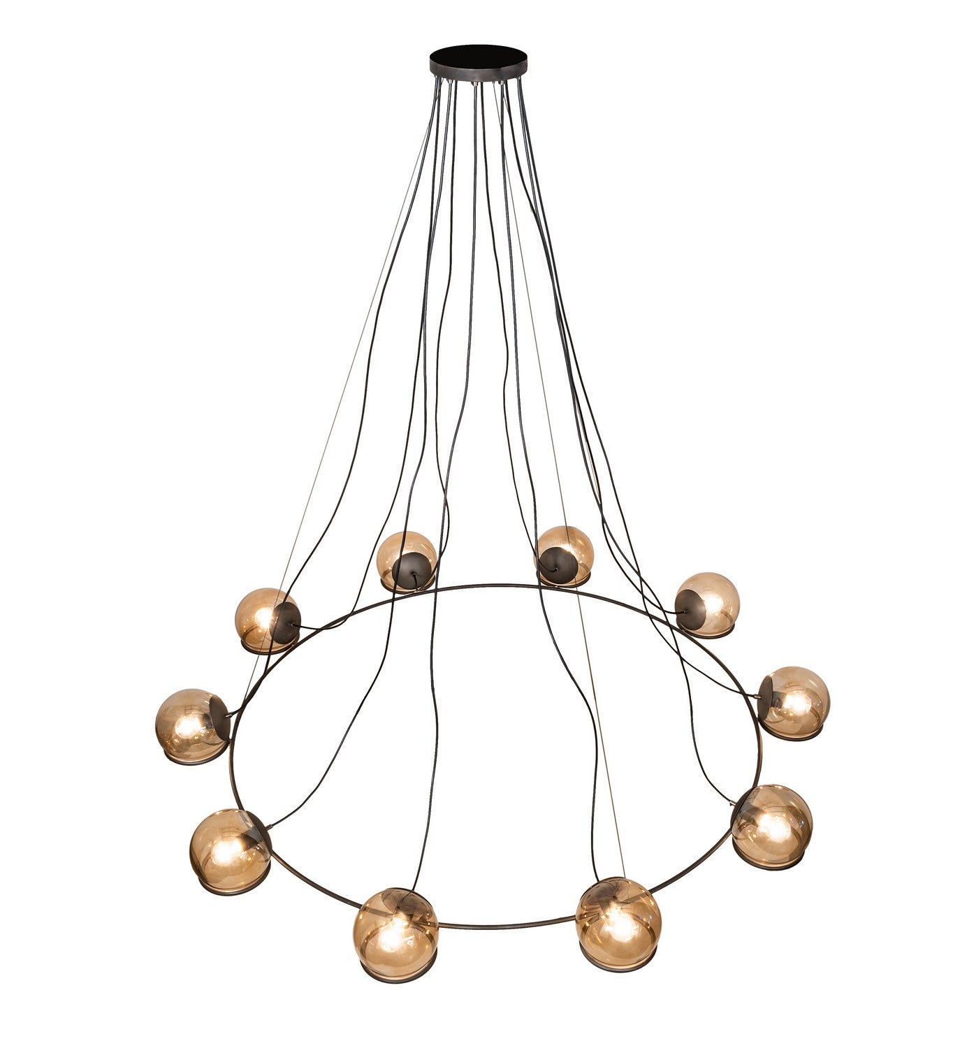 Meyda Tiffany - 259041 - Ten Light Pendant - Tyngsboro - Blackened Steel