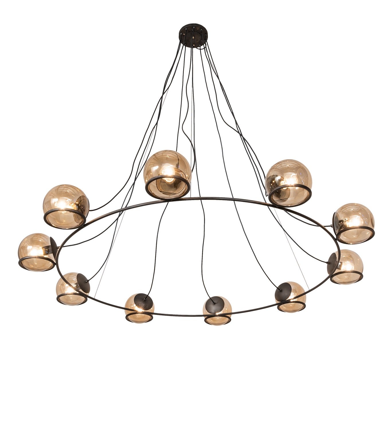 Meyda Tiffany - 259041 - Ten Light Pendant - Tyngsboro - Blackened Steel