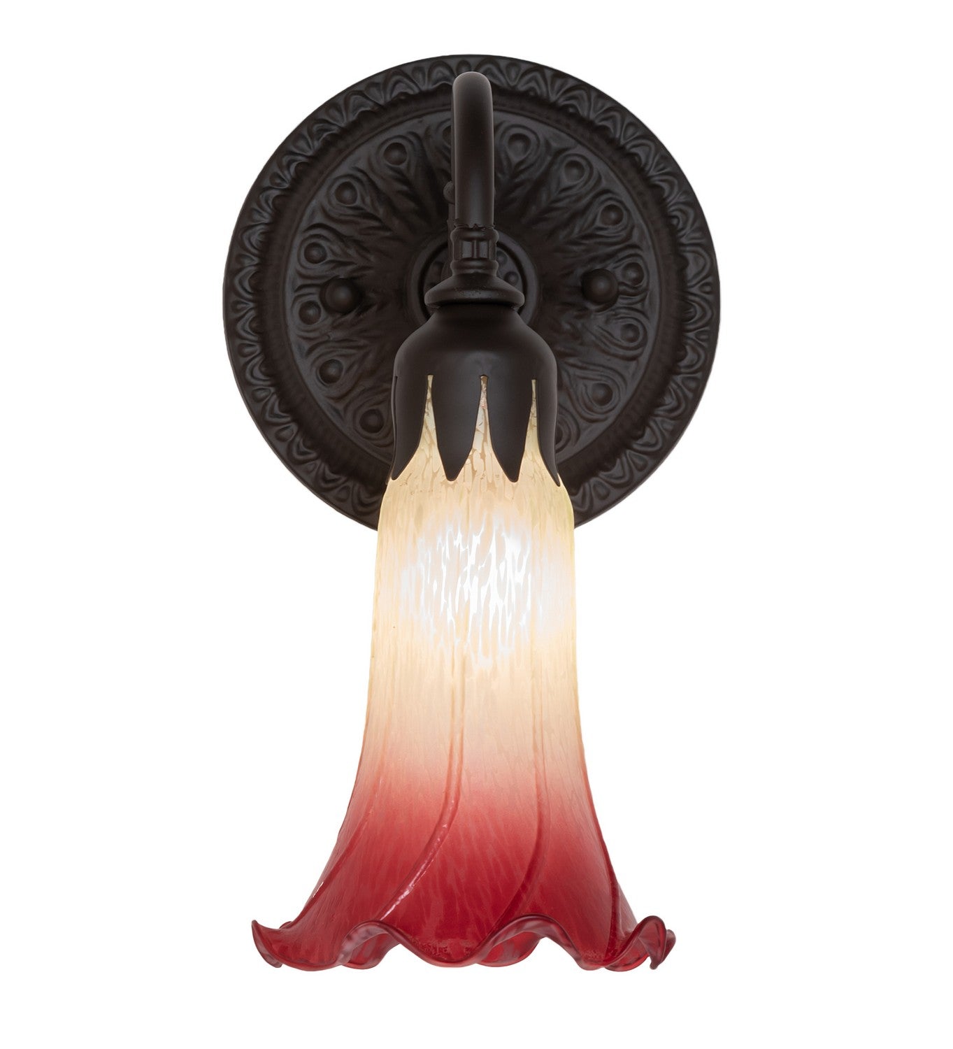 Meyda Tiffany - 260471 - One Light Wall Sconce - Seafoam/Cranberry - Oil Rubbed Bronze