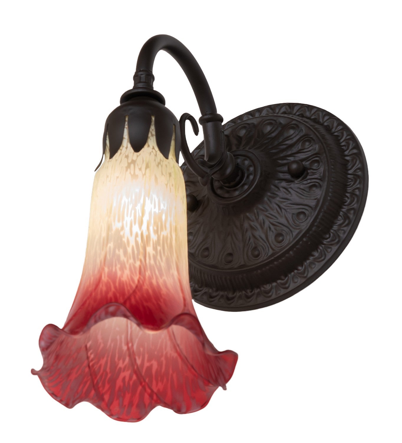 Meyda Tiffany - 260471 - One Light Wall Sconce - Seafoam/Cranberry - Oil Rubbed Bronze