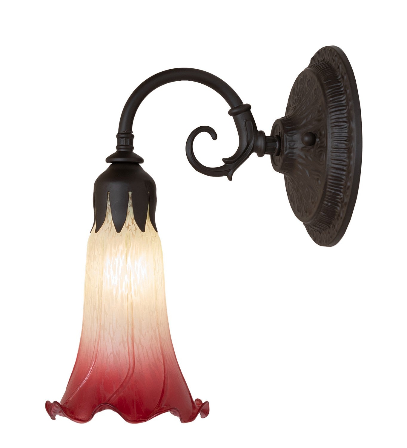 Meyda Tiffany - 260471 - One Light Wall Sconce - Seafoam/Cranberry - Oil Rubbed Bronze