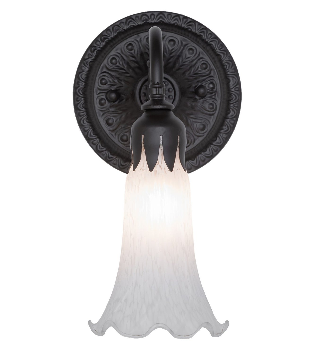 Meyda Tiffany - 260476 - One Light Wall Sconce - White - Oil Rubbed Bronze