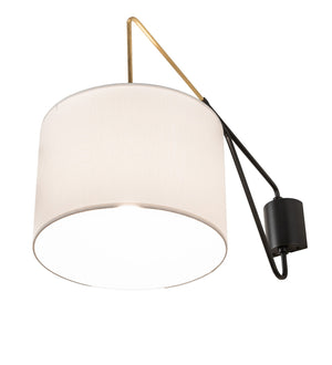 Meyda Tiffany - 258185 - One Light Wall Sconce - Cilindro Textrene - Solar Black/Brushed Brass