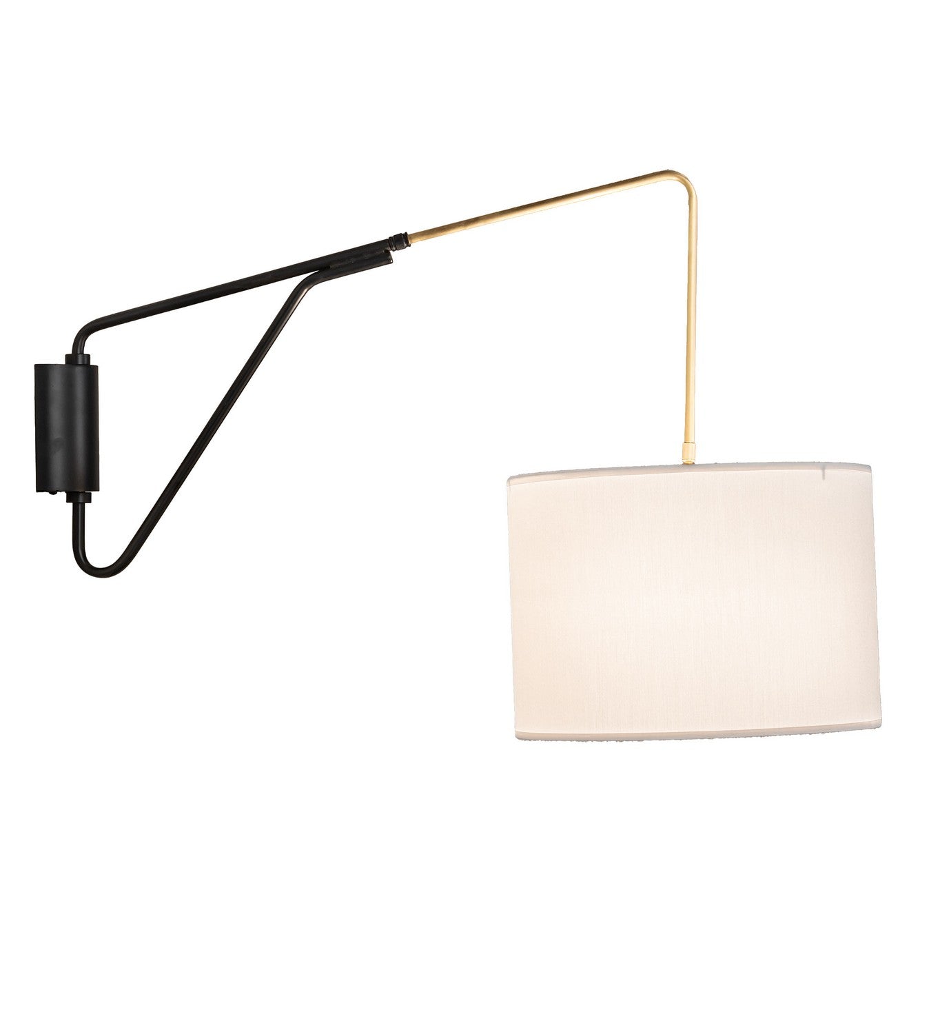 Meyda Tiffany - 258185 - One Light Wall Sconce - Cilindro Textrene - Solar Black/Brushed Brass