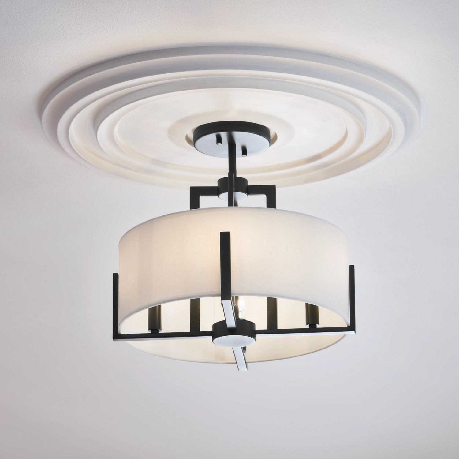 Kichler - 52591BK - Four Light Semi Flush Mount - Malen - Black