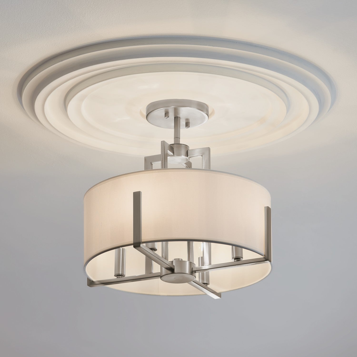 Kichler - 52591CLP - Four Light Semi Flush Mount - Malen - Classic Pewter