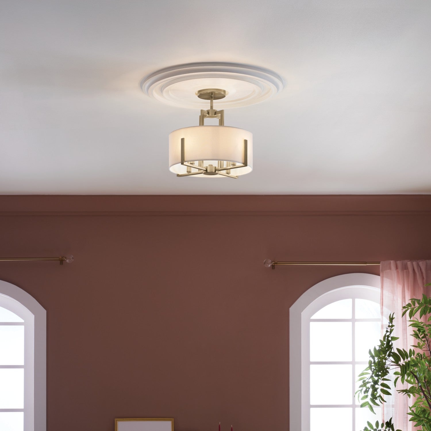 Kichler - 52591CPZ - Four Light Semi Flush Mount - Malen - Champagne Bronze