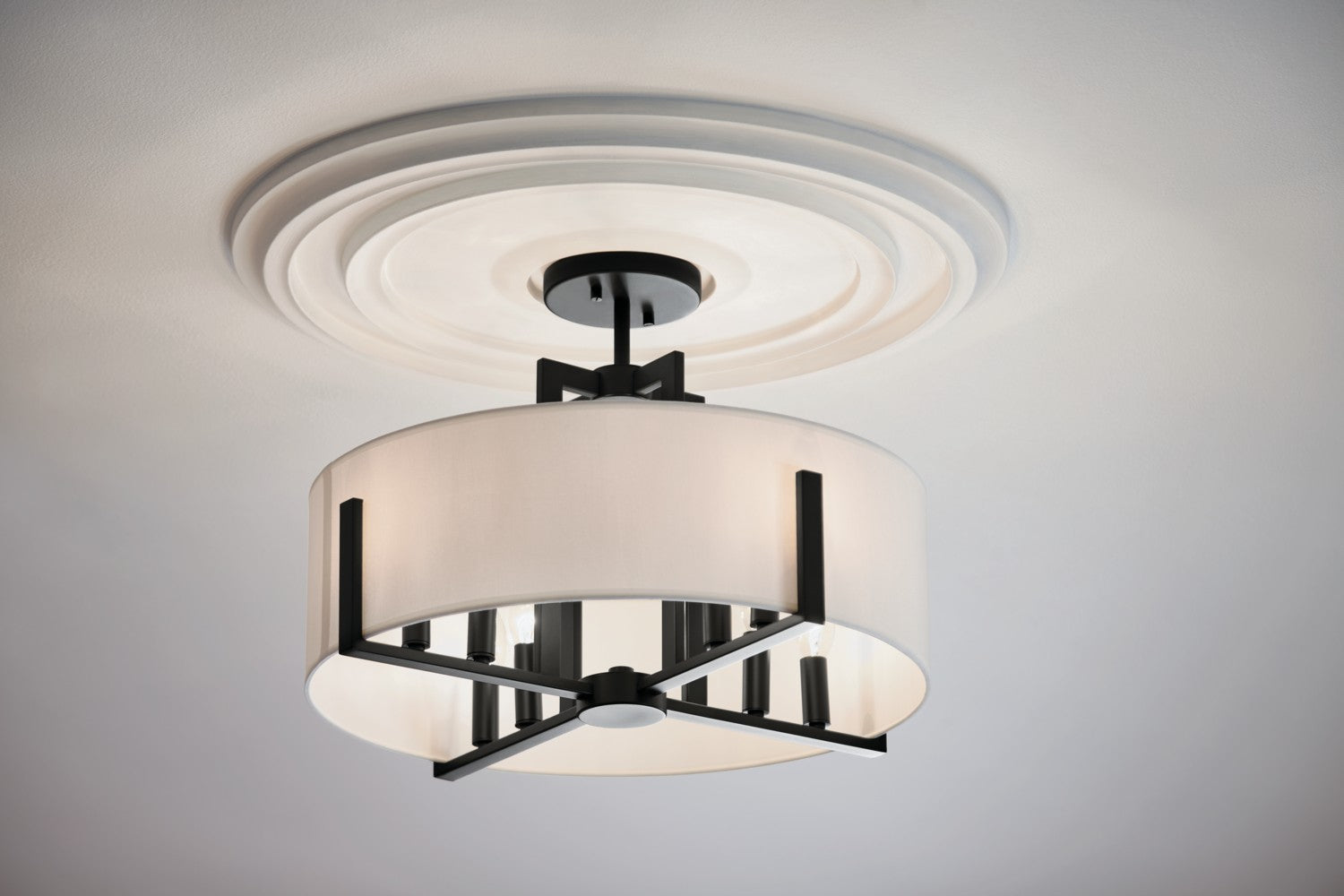 Kichler - 52592BK - Eight Light Semi Flush Mount - Malen - Black