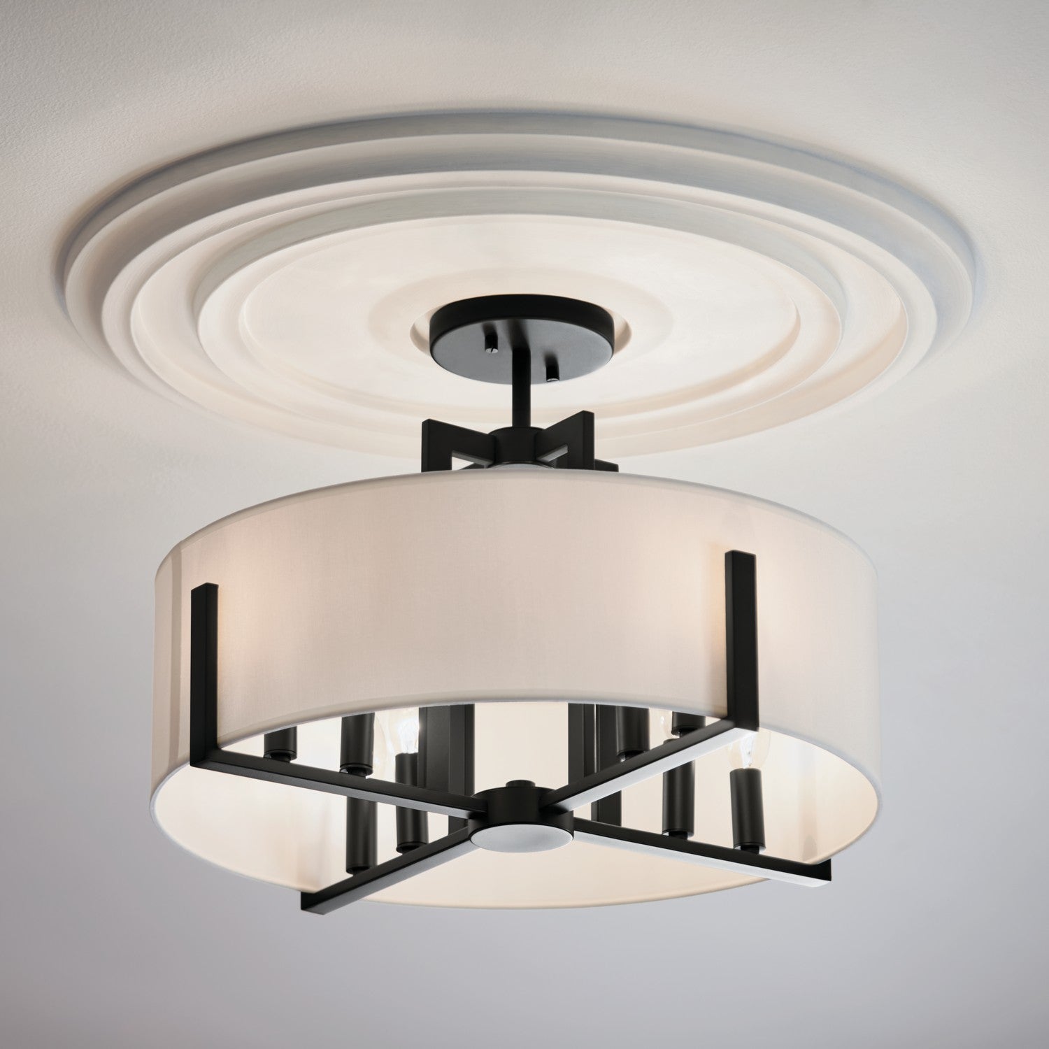 Kichler - 52592BK - Eight Light Semi Flush Mount - Malen - Black